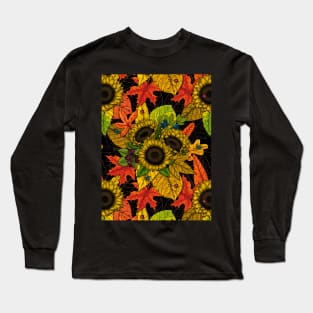 Autumn bouquet on black Long Sleeve T-Shirt